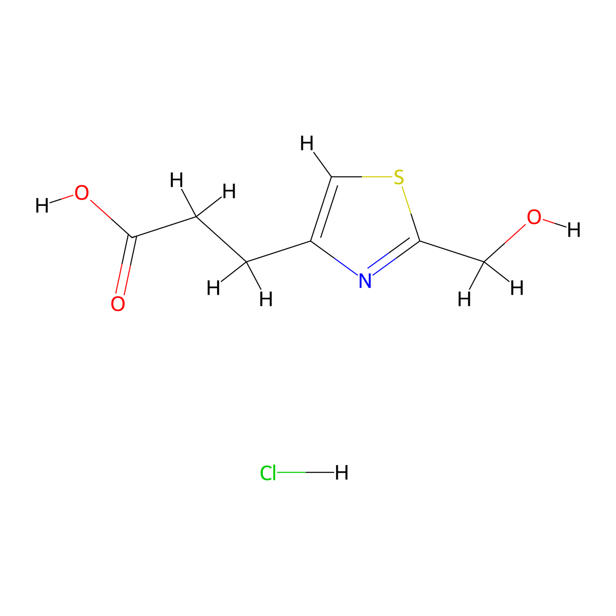 3-[2-(Hydroxymethyl)-1,3-thiazol-4-yl]propanoic acid hydrochloride molecular structure, CAS 2954735-57-8