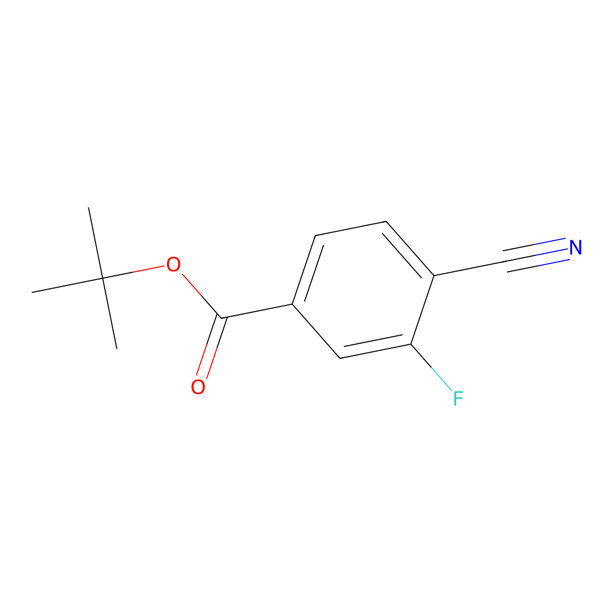 Tert-butyl 4-cyano-3-fluorobenzoate molecular structure, CAS 2954735-72-7
