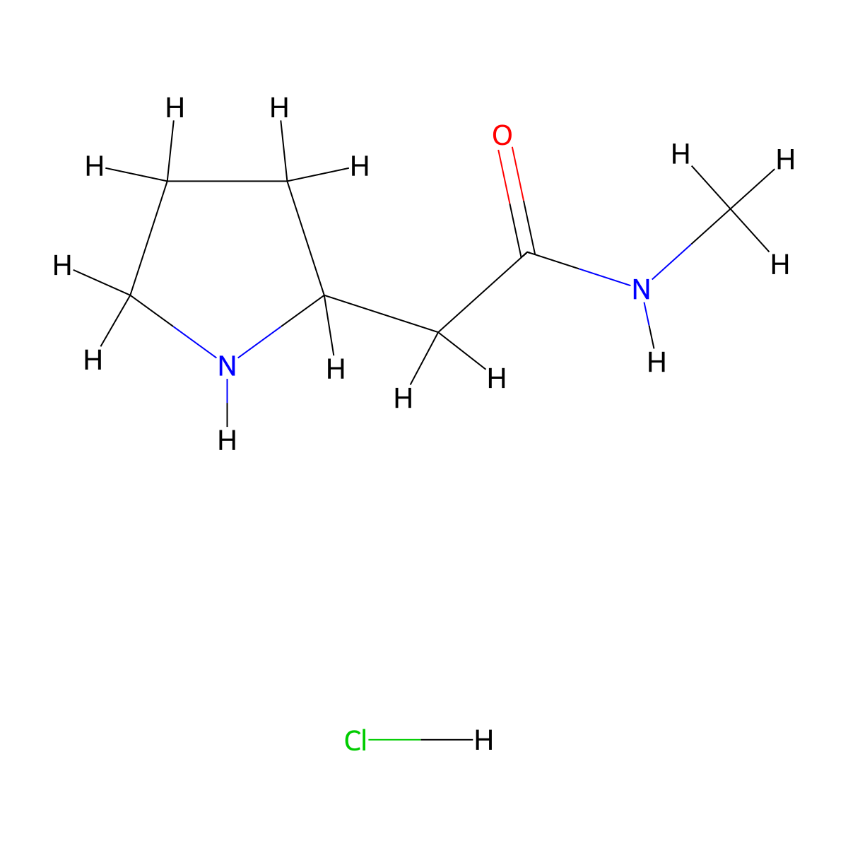 N-methyl-2-(pyrrolidin-2-yl)acetamide hydrochloride molecular structure, CAS 2954742-64-2