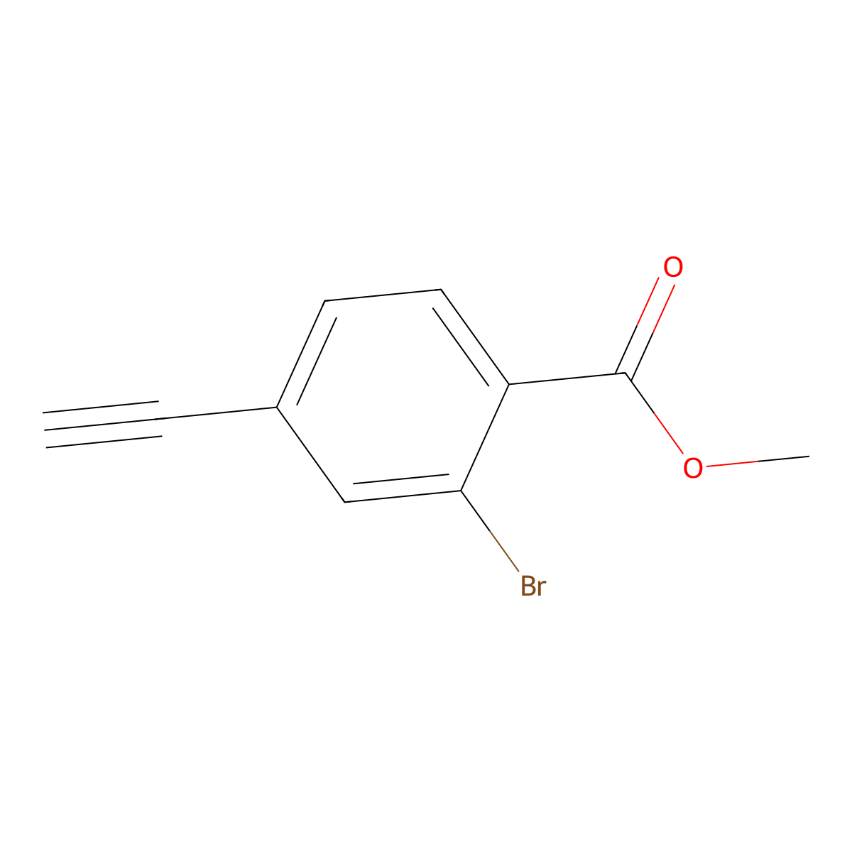 Methyl 2-bromo-4-ethynylbenzoate molecular structure, CAS 2954743-77-0