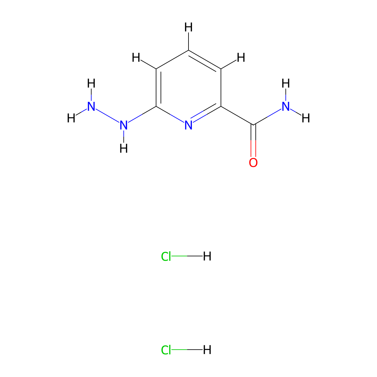 6-Hydrazinylpyridine-2-carboxamide dihydrochloride molecular structure, CAS 2954744-42-2