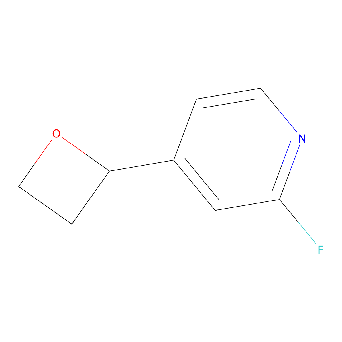 2-Fluoro-4-(oxetan-2-yl)pyridine molecular structure, CAS 2954744-61-5