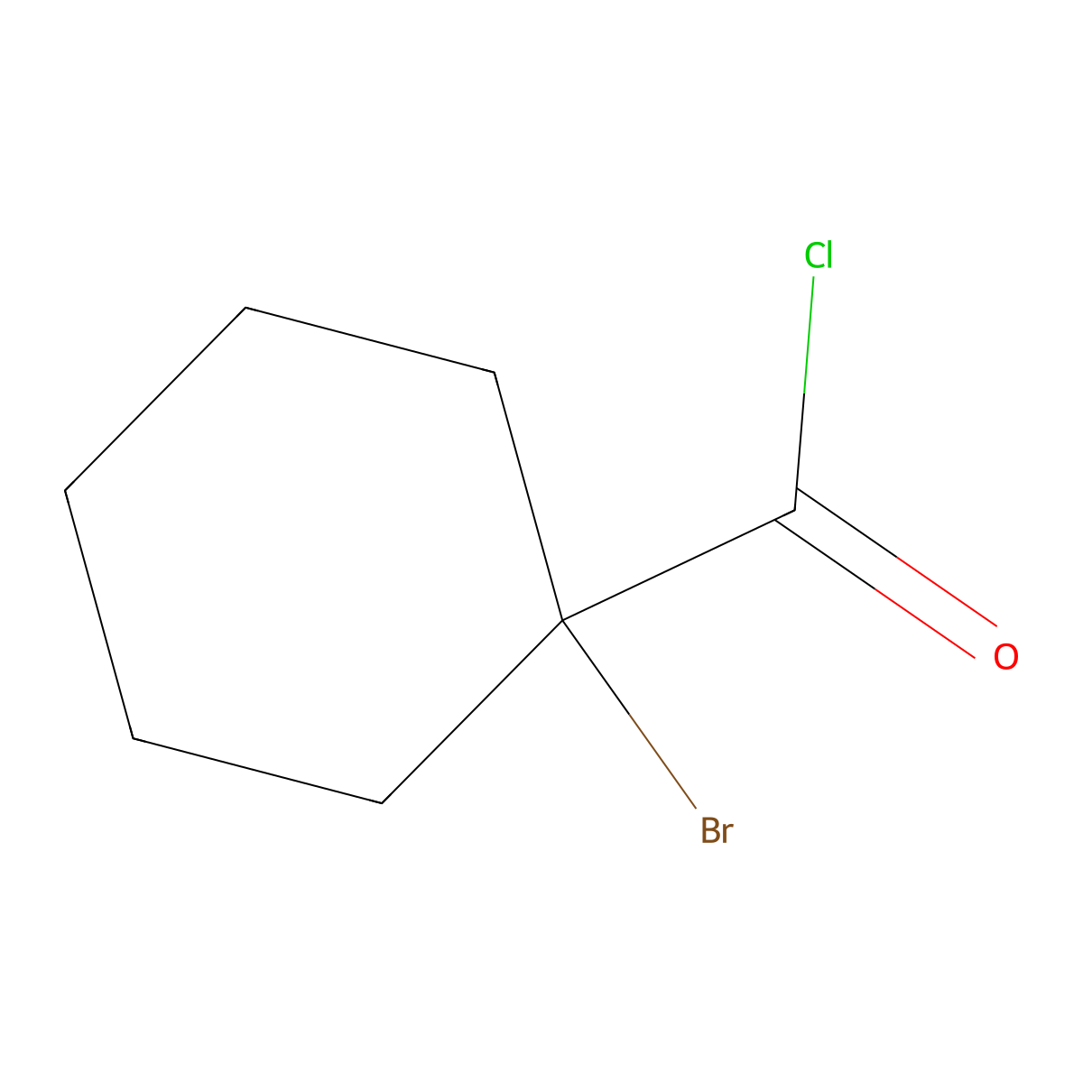 1-Bromocyclohexanecarbonyl chloride molecular structure, CAS 29548-87-6