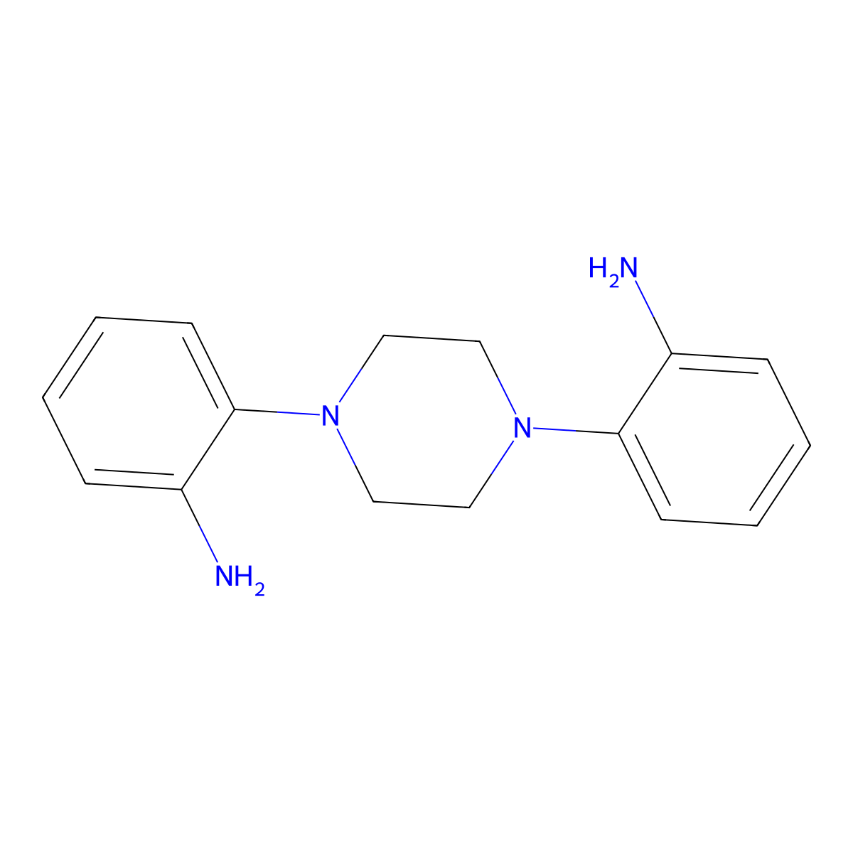1,4-Bis(2-aminophenyl)piperazine molecular structure, CAS 29549-88-0