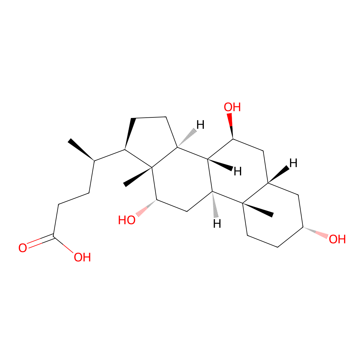 Ursocholic acid molecular structure, CAS 2955-27-3