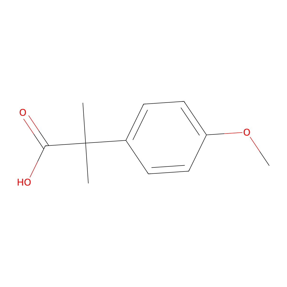 2-(4-Methoxyphenyl)-2-methylpropanoic acid molecular structure, CAS 2955-46-6