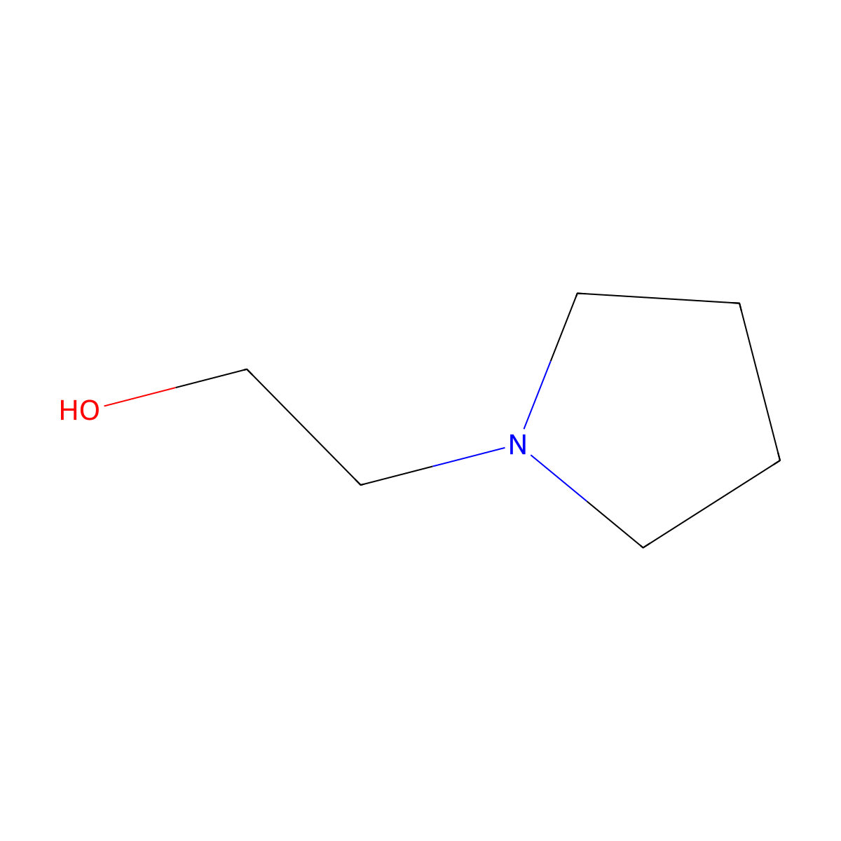 1-Pyrrolidineethanol molecular structure, CAS 2955-88-6