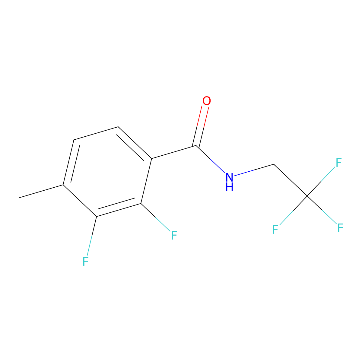 Benzamide, 2,3-difluoro-4-methyl-N-(2,2,2-trifluoroethyl)- molecular structure, CAS 2955252-77-2
