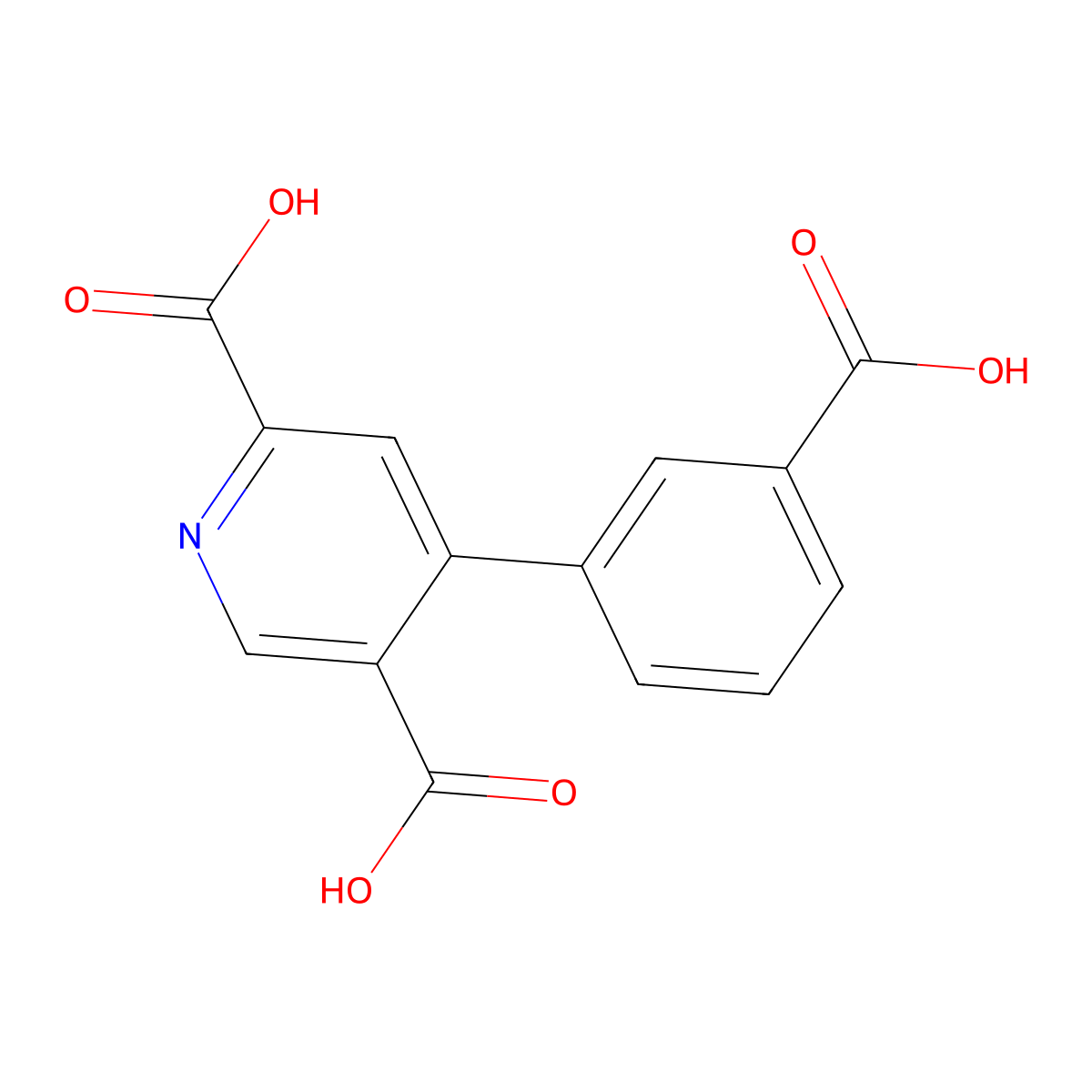 4-(3-carboxyphenyl)pyridine-2,5-dicarboxylic Acid molecular structure, CAS 29553-70-6