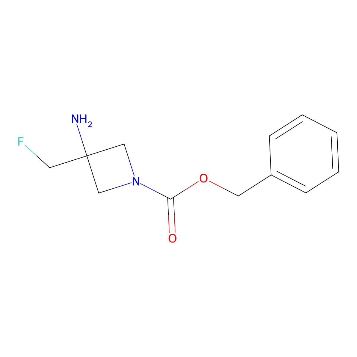 Benzyl 3-amino-3-(fluoromethyl)azetidine-1-carboxylate molecular structure, CAS 2955543-15-2