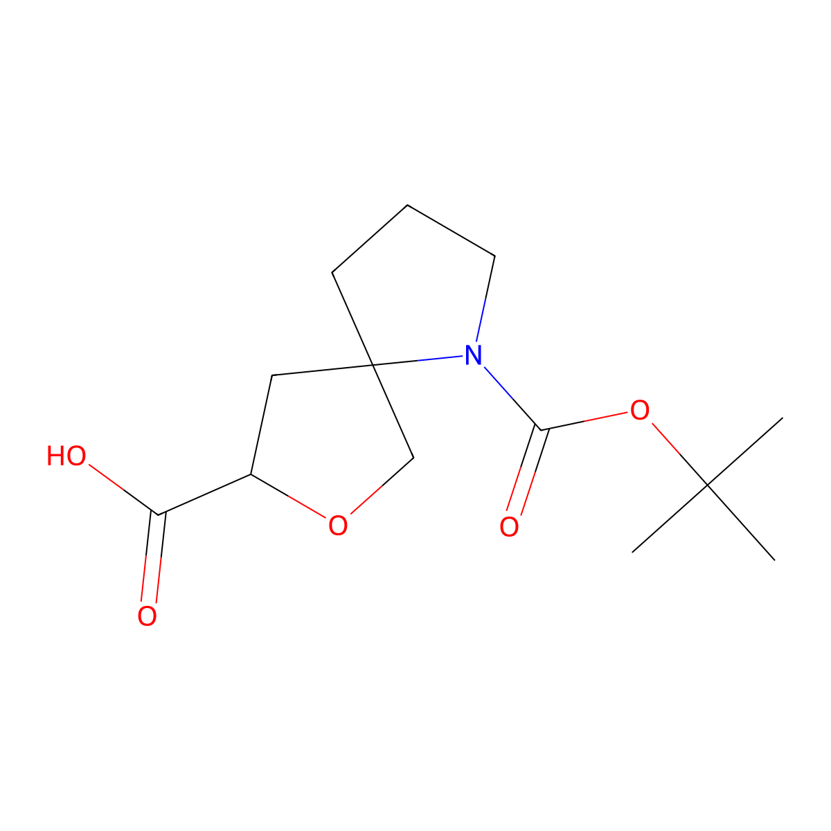 1-Boc-7-oxa-1-azaspiro[4.4]nonane-8-carboxylic Acid molecular structure, CAS 2955543-45-8