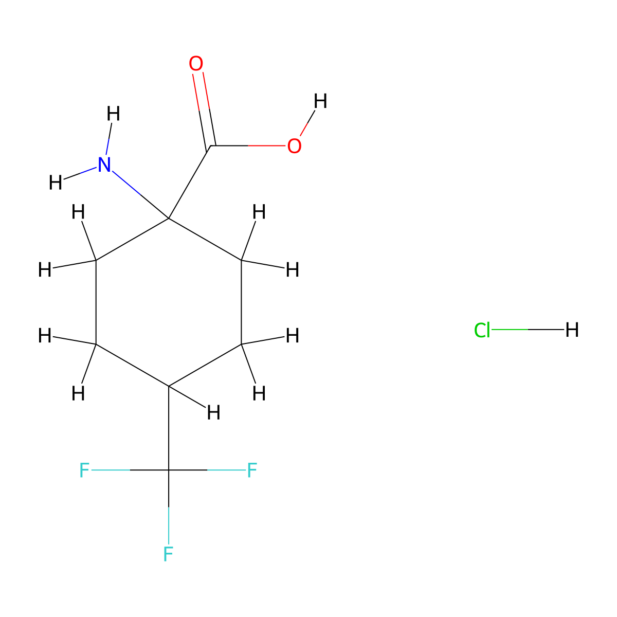 1-Amino-4-(trifluoromethyl)cyclohexanecarboxylic acid;hydrochloride molecular structure, CAS 2955543-56-1