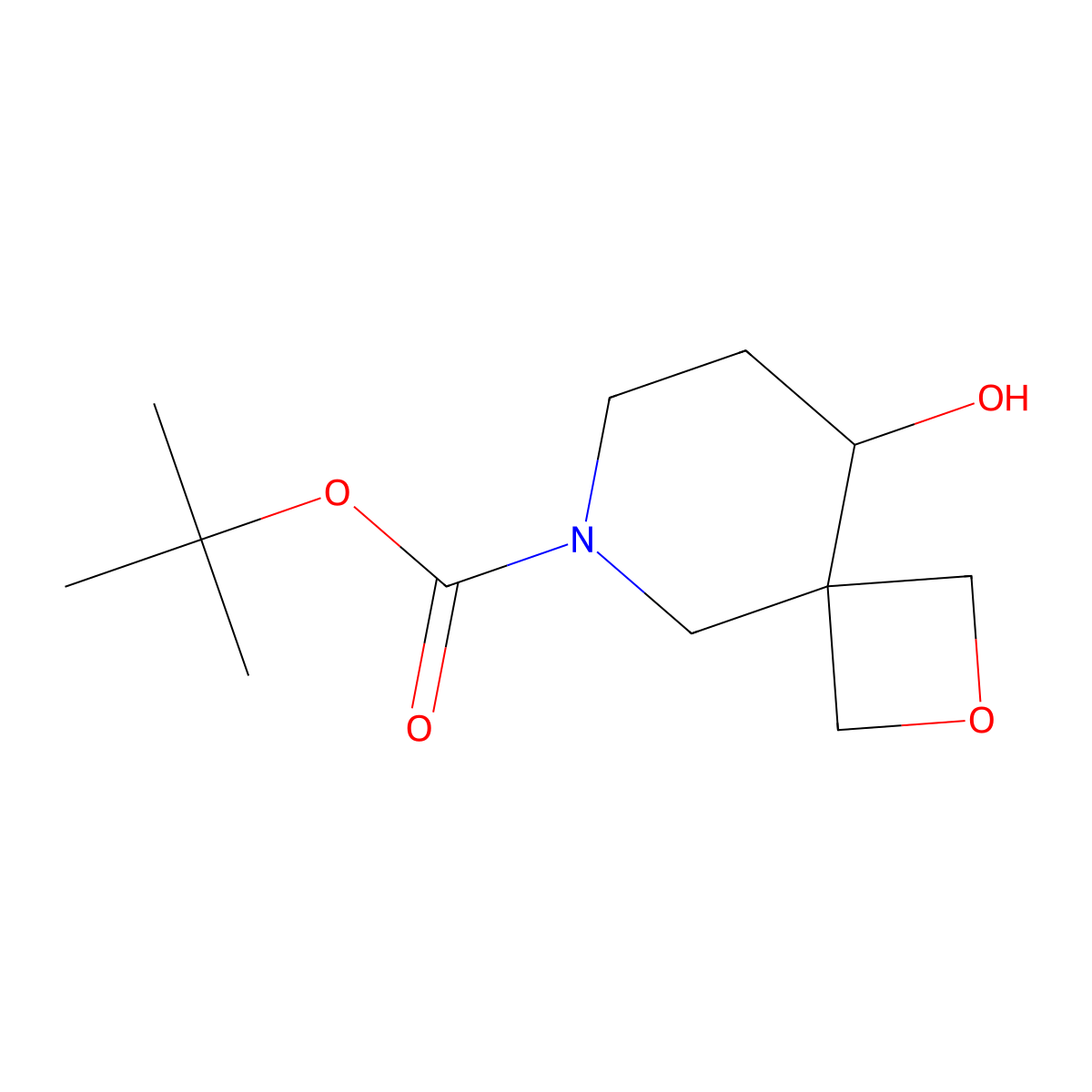 Tert-butyl 9-hydroxy-2-oxa-6-azaspiro[3.5]nonane-6-carboxylate molecular structure, CAS 2955543-69-6