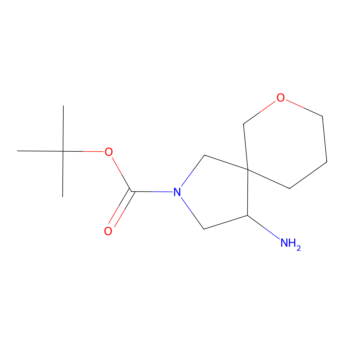 Tert-butyl 4-amino-7-oxa-2-azaspiro[4.5]decane-2-carboxylate molecular structure, CAS 2955543-86-7