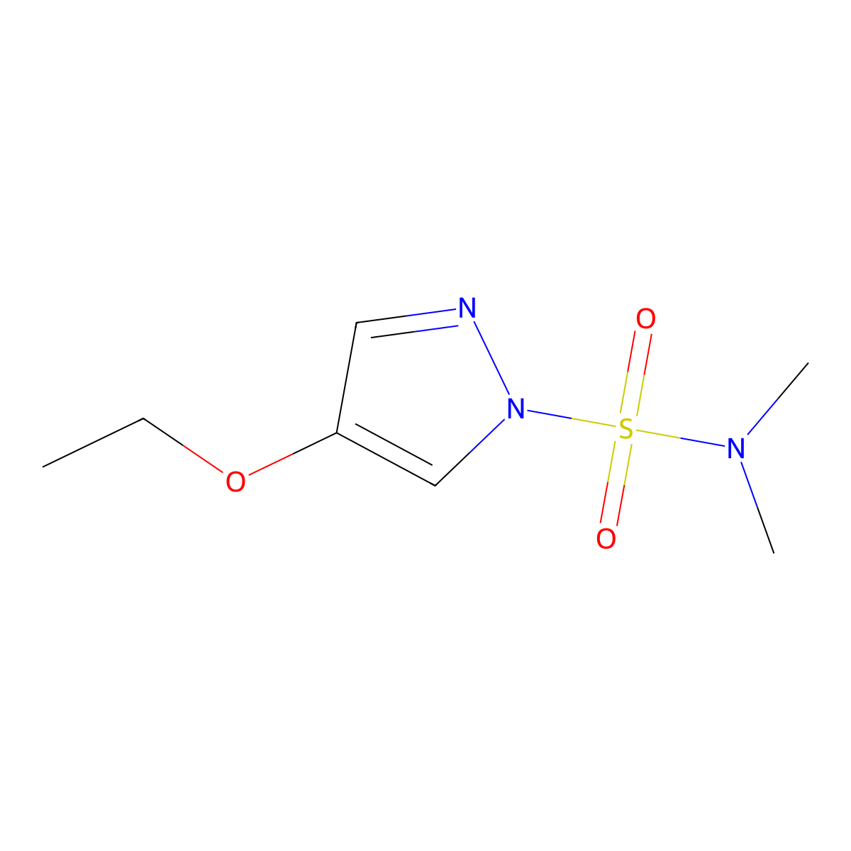 4-Ethoxy-N,N-dimethyl-pyrazole-1-sulfonamide molecular structure, CAS 2955551-40-1