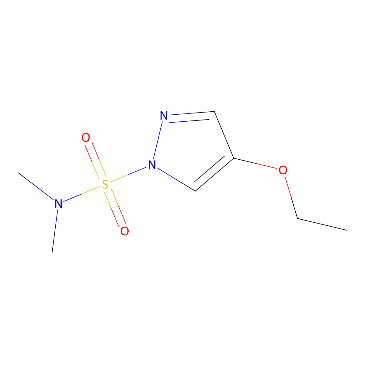 4-Ethoxy-N,N-dimethyl-pyrazole-1-sulfonamide molecular structure, CAS 2955551-40-1