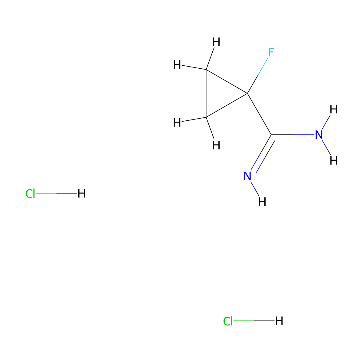 1-Fluorocyclopropanecarboxamidine;dihydrochloride molecular structure, CAS 2955552-02-8