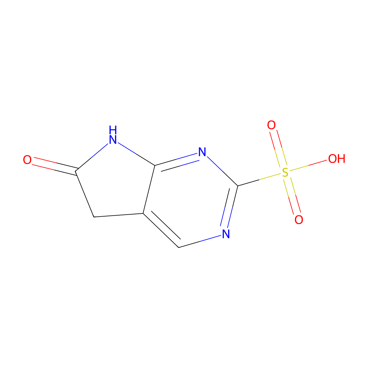 6-Oxo-5,7-dihydropyrrolo[2,3-D]pyrimidine-2-sulfonic acid molecular structure, CAS 2955552-18-6