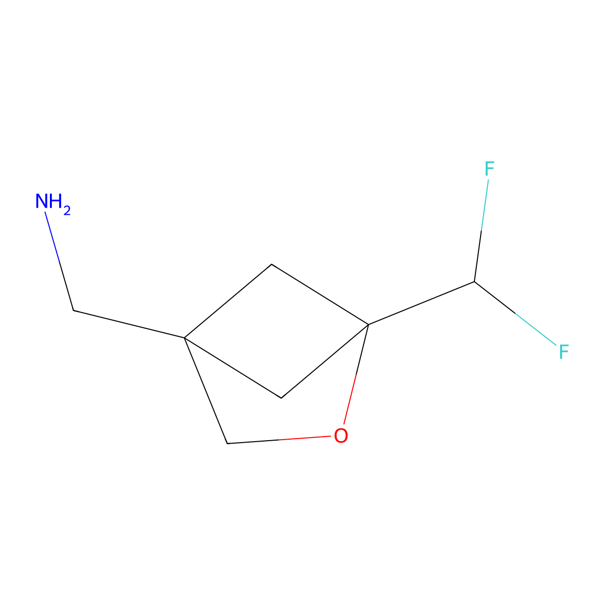 1-[1-(Difluoromethyl)-2-oxabicyclo[2.1.1]hexan-4-yl]methanamine molecular structure, CAS 2955552-22-2