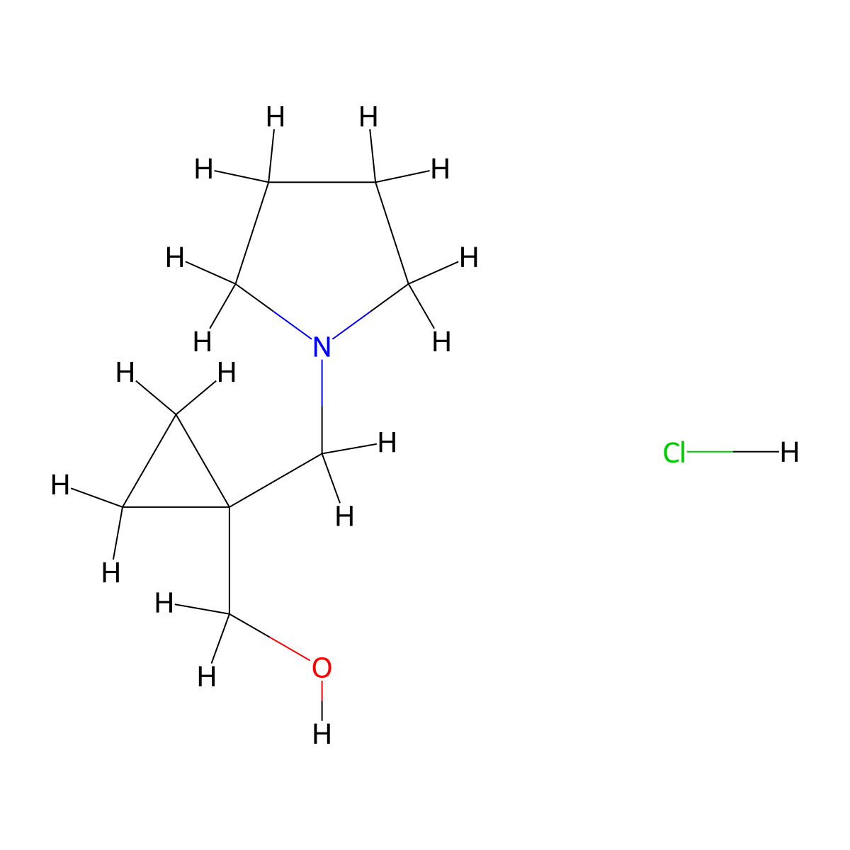 [1-(Pyrrolidin-1-ylmethyl)cyclopropyl]methanol;hydrochloride molecular structure, CAS 2955552-26-6