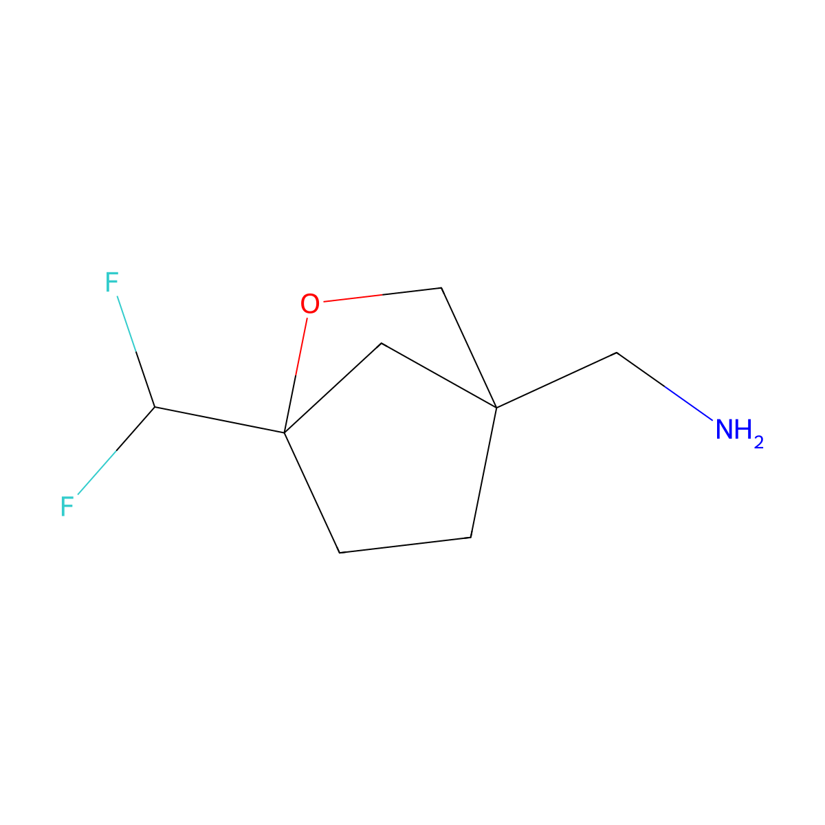 1-[1-(Difluoromethyl)-2-oxabicyclo[2.2.1]heptan-4-yl]methanamine molecular structure, CAS 2955561-30-3