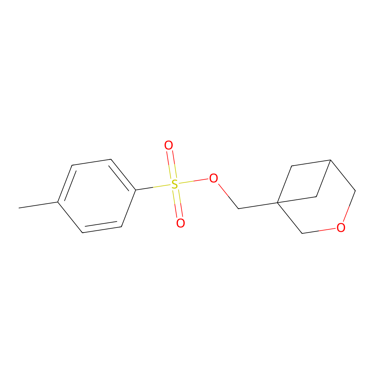 3-Oxabicyclo[3.1.1]heptan-1-ylmethyl 4-methylbenzenesulfonate molecular structure, CAS 2955561-33-6