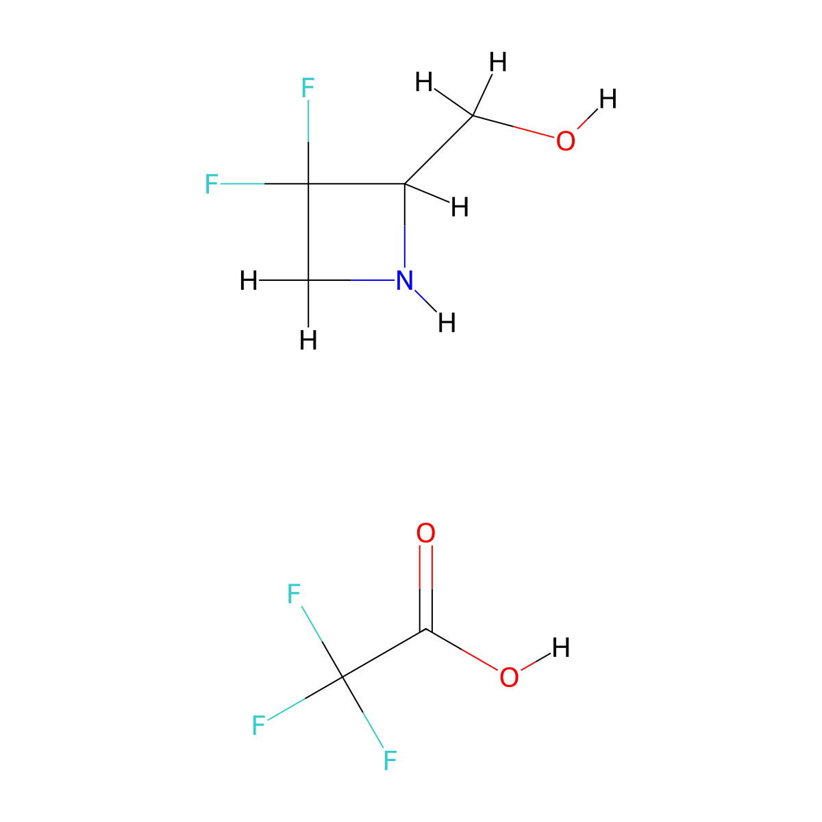 (3,3-Difluoroazetidin-2-YL)methanol 2,2,2-trifluoroacetic acid molecular structure, CAS 2955561-36-9