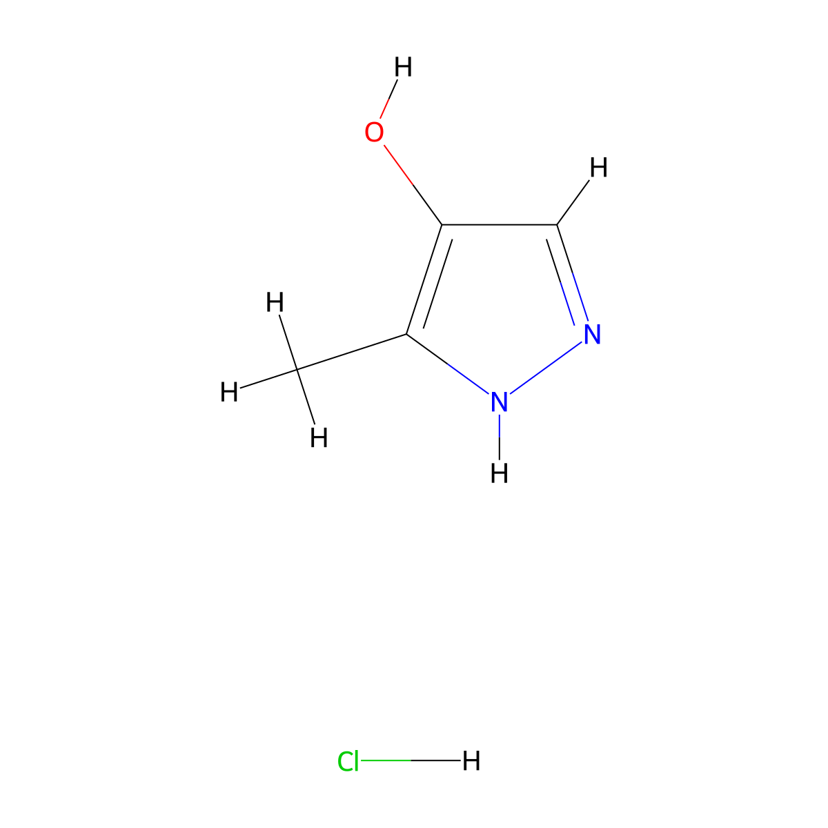 3-methyl-1H-pyrazol-4-ol hydrochloride molecular structure, CAS 2955561-37-0