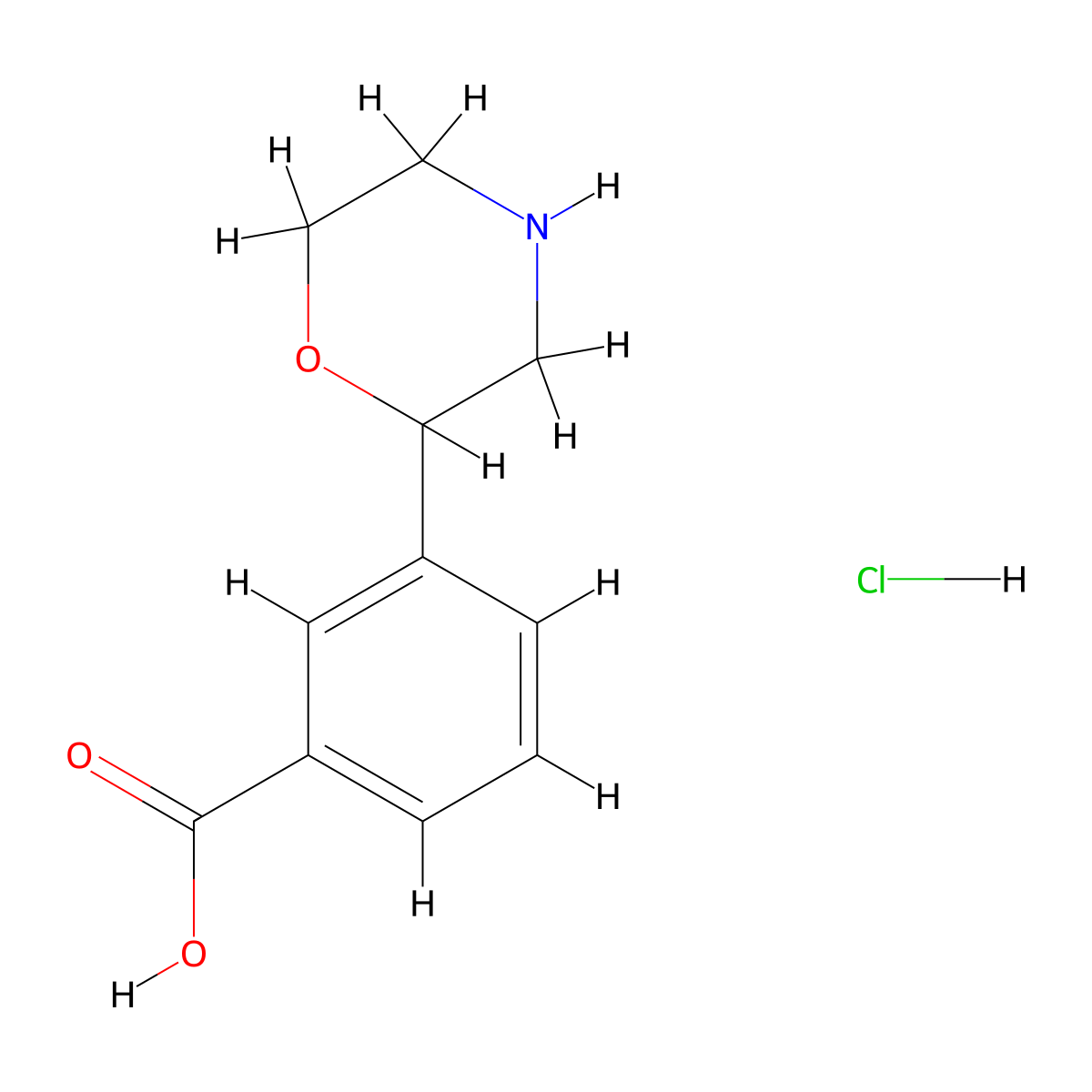 3-Morpholin-2-ylbenzoic acid hydrochloride molecular structure, CAS 2955561-43-8