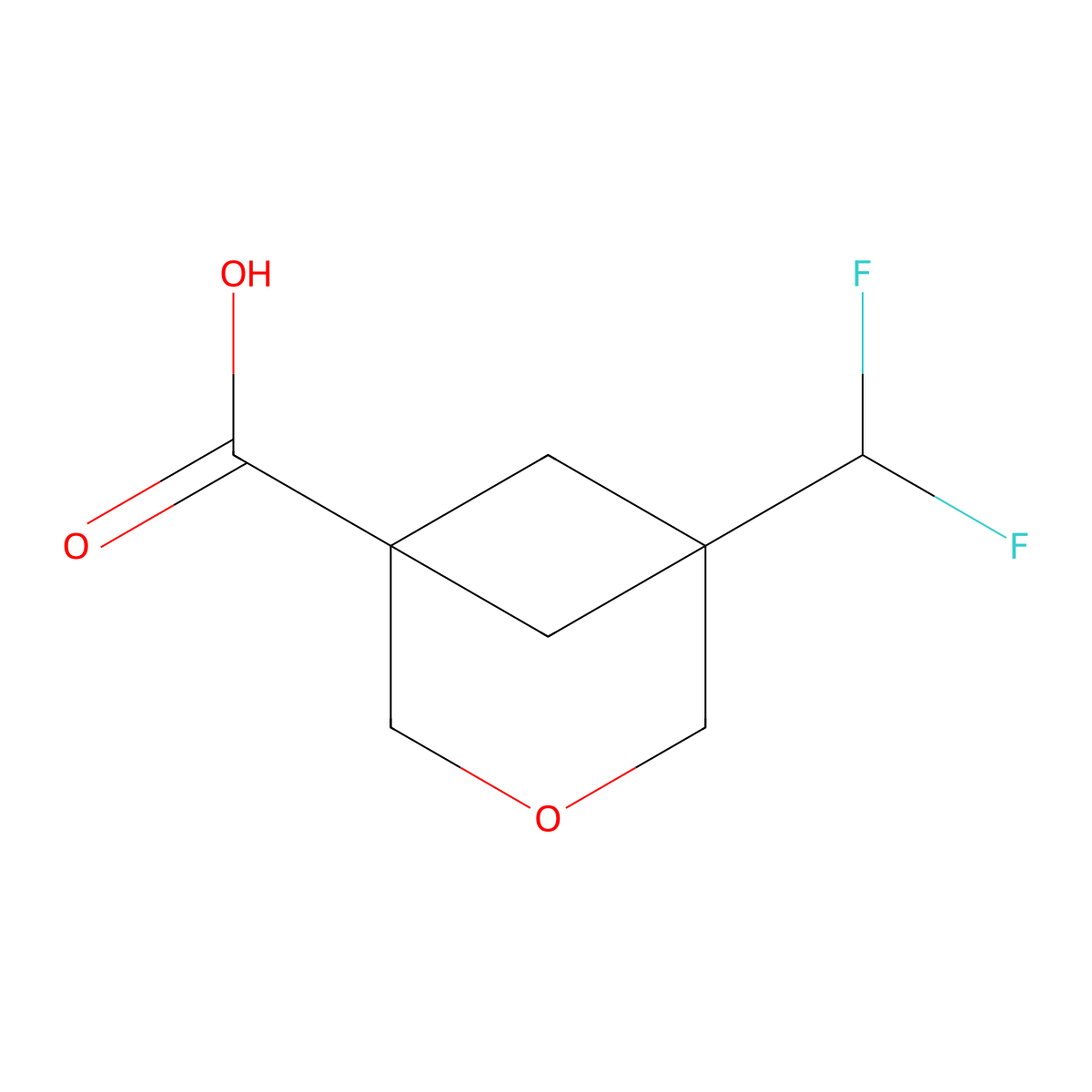 5-(Difluoromethyl)-3-oxabicyclo[3.1.1]heptane-1-carboxylic acid molecular structure, CAS 2955561-62-1