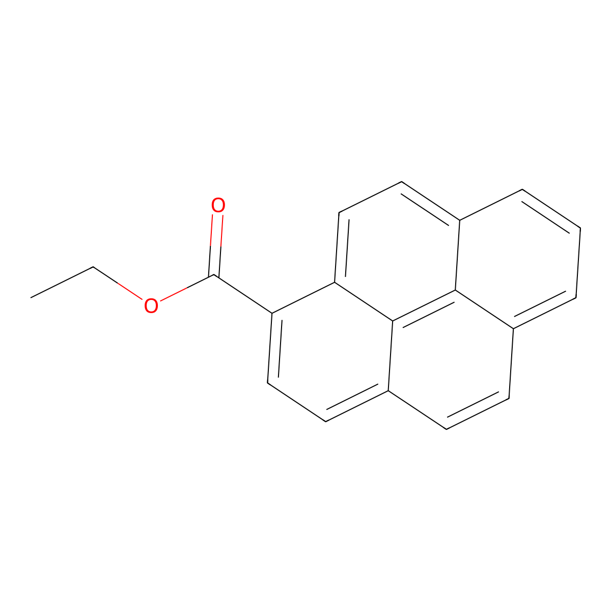 Ethyl 1-pyrenecarboxylate molecular structure, CAS 29556-35-2