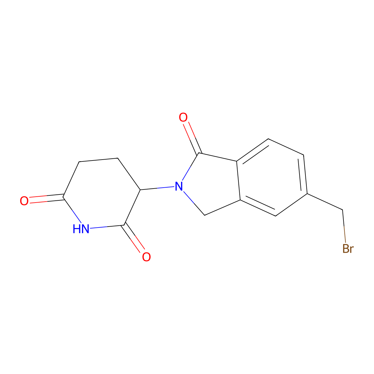 3-[5-(Bromomethyl)-1-oxo-2,3-dihydro-1H-isoindol-2-YL]piperidine-2,6-dione molecular structure, CAS 2955608-64-5