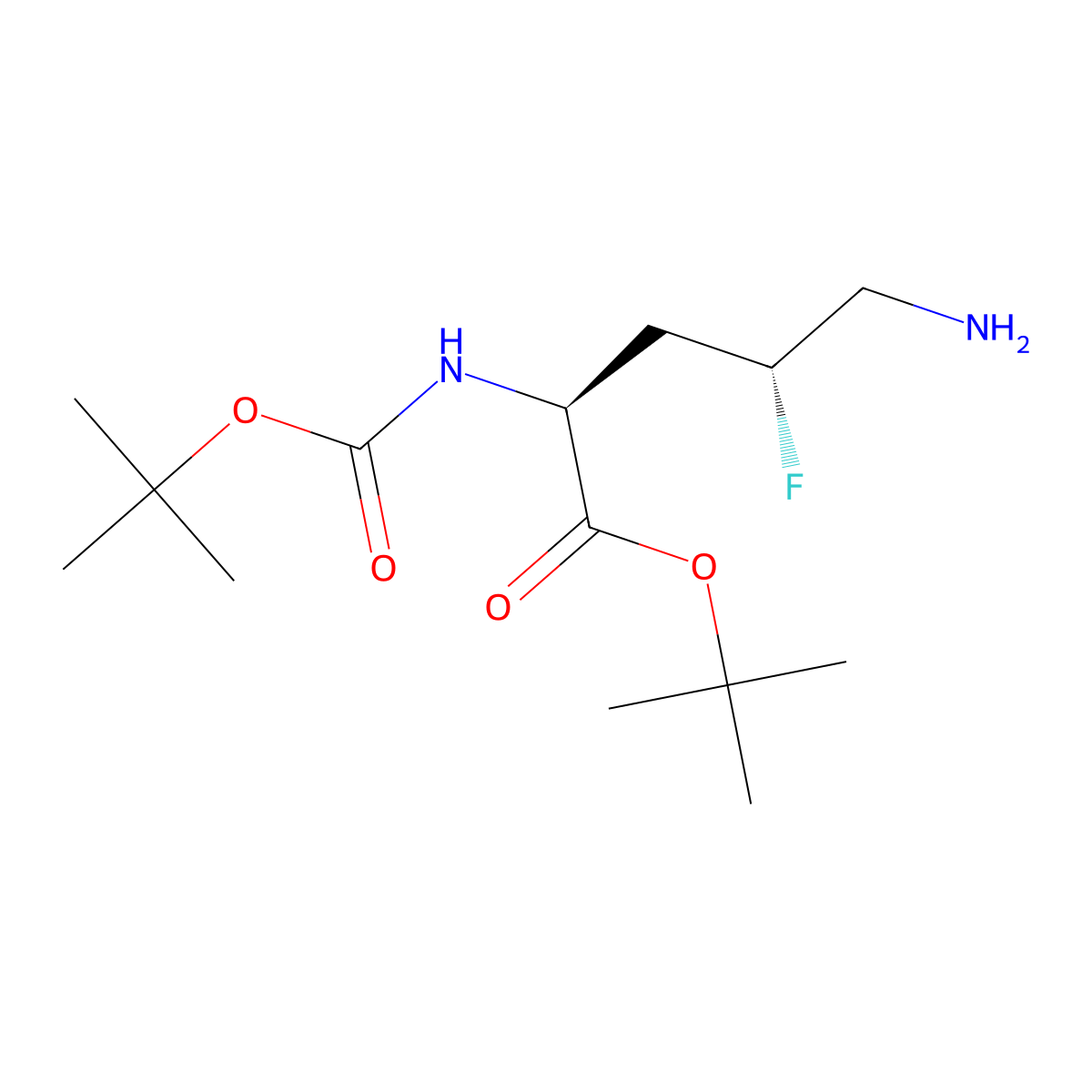 tert-butyl (2S,4R)-5-amino-2-{[(tert-butoxy)carbonyl]amino}-4-fluoropentanoate molecular structure, CAS 2955636-25-4