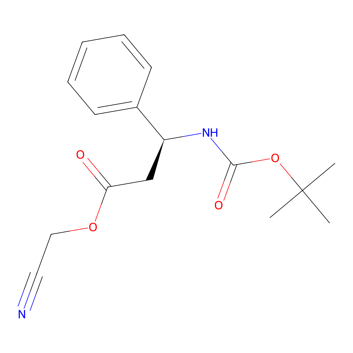 cyanomethyl (3S)-3-{[(tert-butoxy)carbonyl]amino}-3-phenylpropanoate molecular structure, CAS 2955636-46-9