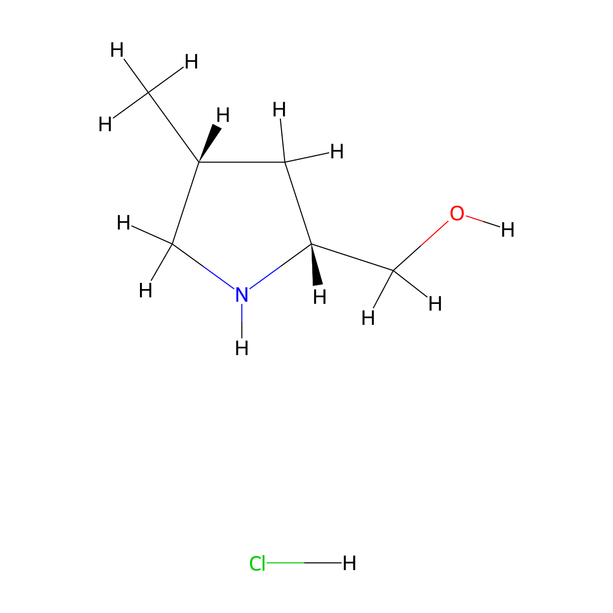 ((2R,4R)-4-Methylpyrrolidin-2-yl)methanol hydrochloride molecular structure, CAS 2955636-58-3