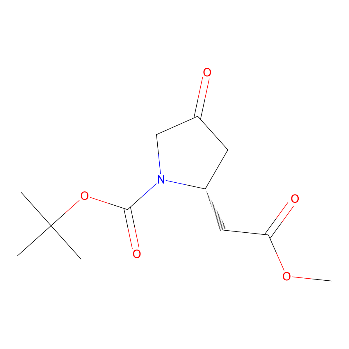 tert-butyl (2R)-2-(2-methoxy-2-oxoethyl)-4-oxopyrrolidine-1-carboxylate molecular structure, CAS 2955636-67-4