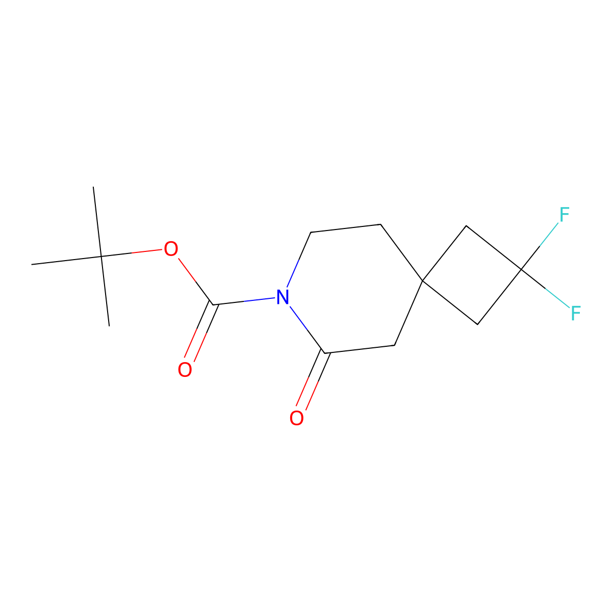 Tert-butyl 2,2-difluoro-6-oxo-7-azaspiro[3.5]nonane-7-carboxylate molecular structure, CAS 2955658-31-6