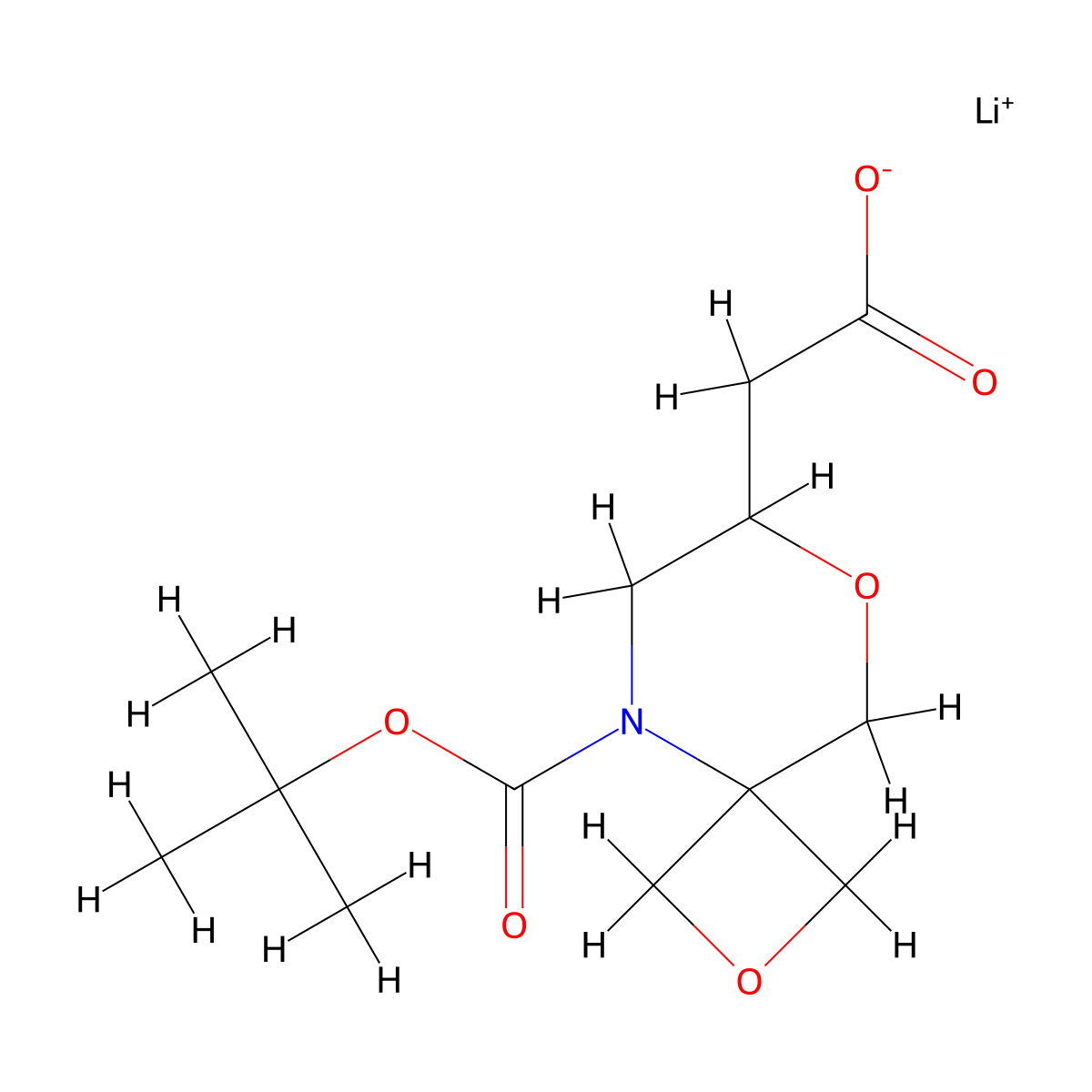 Lithium(1+) 2-{5-[(tert-butoxy)carbonyl]-2,8-dioxa-5-azaspiro[3.5]nonan-7-yl}acetate molecular structure, CAS 2955707-91-0