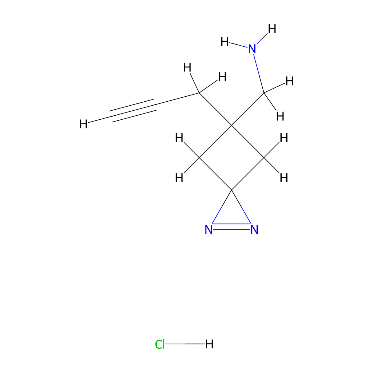 1-[5-(Prop-2-yn-1-yl)-1,2-diazaspiro[2.3]hex-1-en-5-yl]methanamine hydrochloride molecular structure, CAS 2955707-95-4