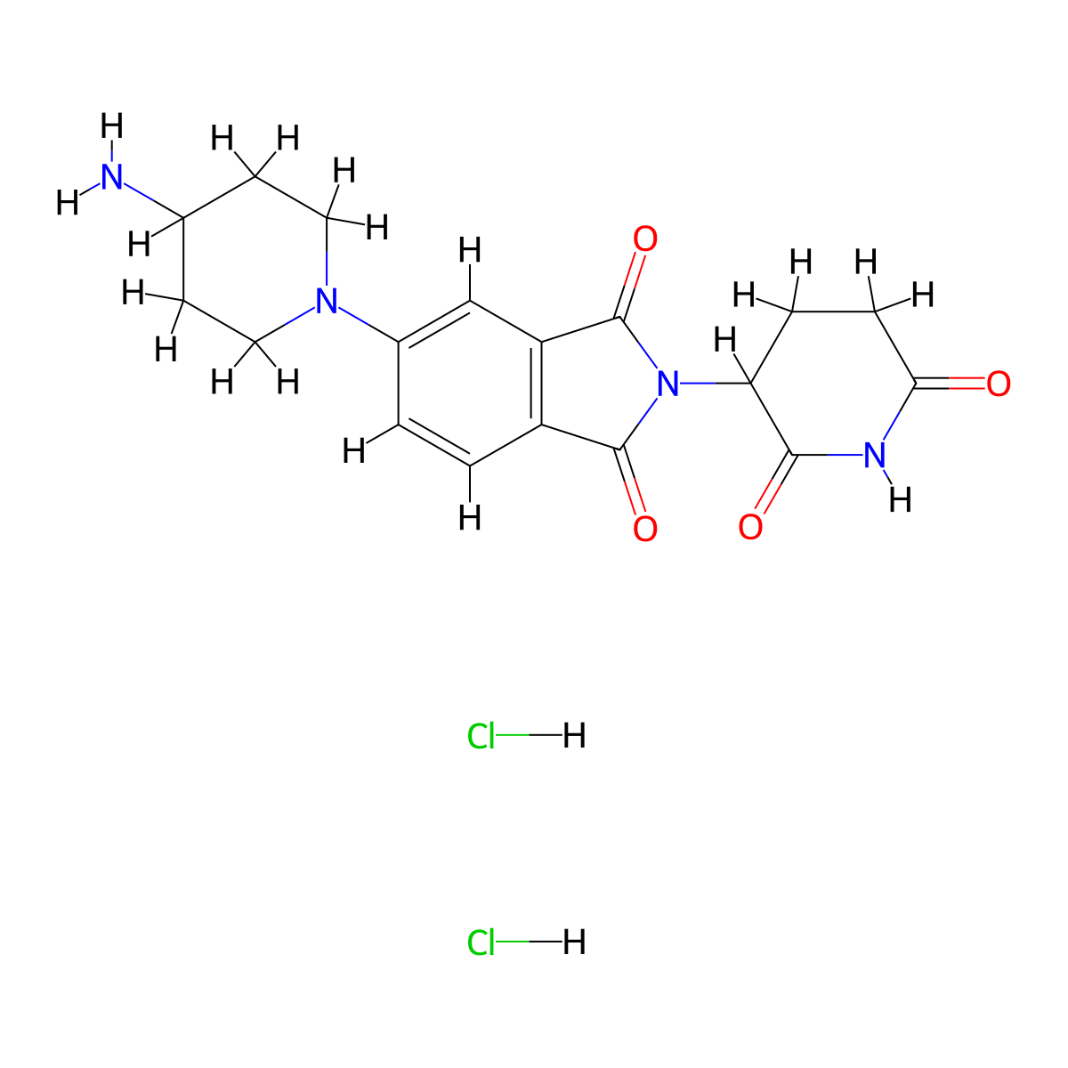 5-(4-aminopiperidin-1-yl)-2-(2,6-dioxopiperidin-3-yl)-2,3-dihydro-1H-isoindole-1,3-dione dihydrochloride molecular structure, CAS 2955707-97-6