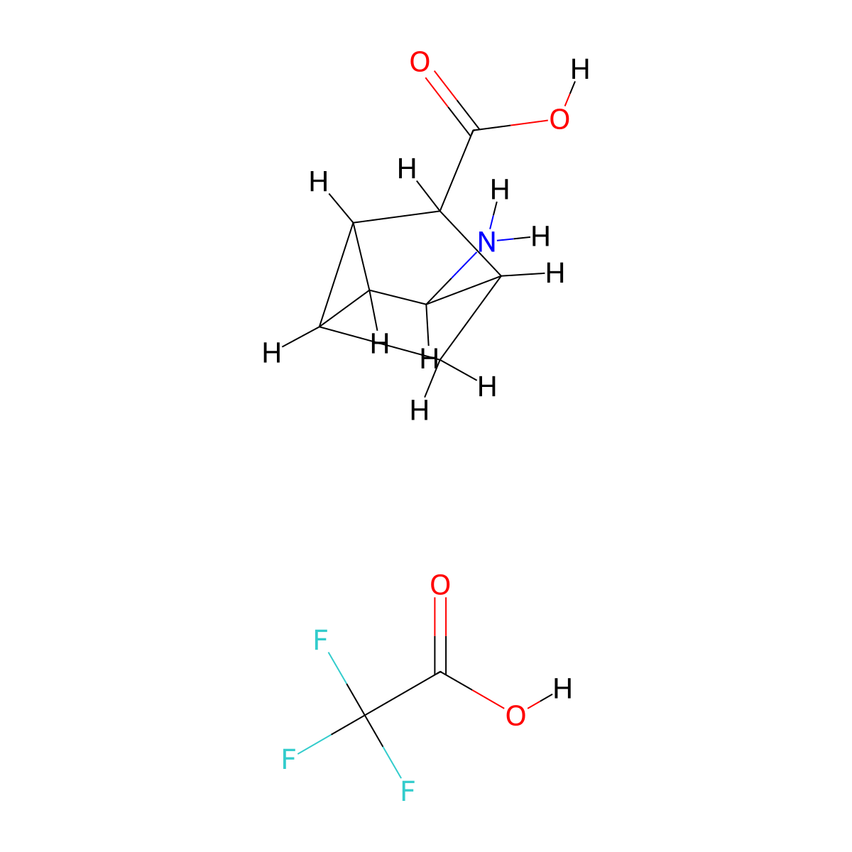 5-Aminotricyclo[2.2.1.0,2,6]heptane-3-carboxylic acid; trifluoroacetic acid molecular structure, CAS 2955708-00-4