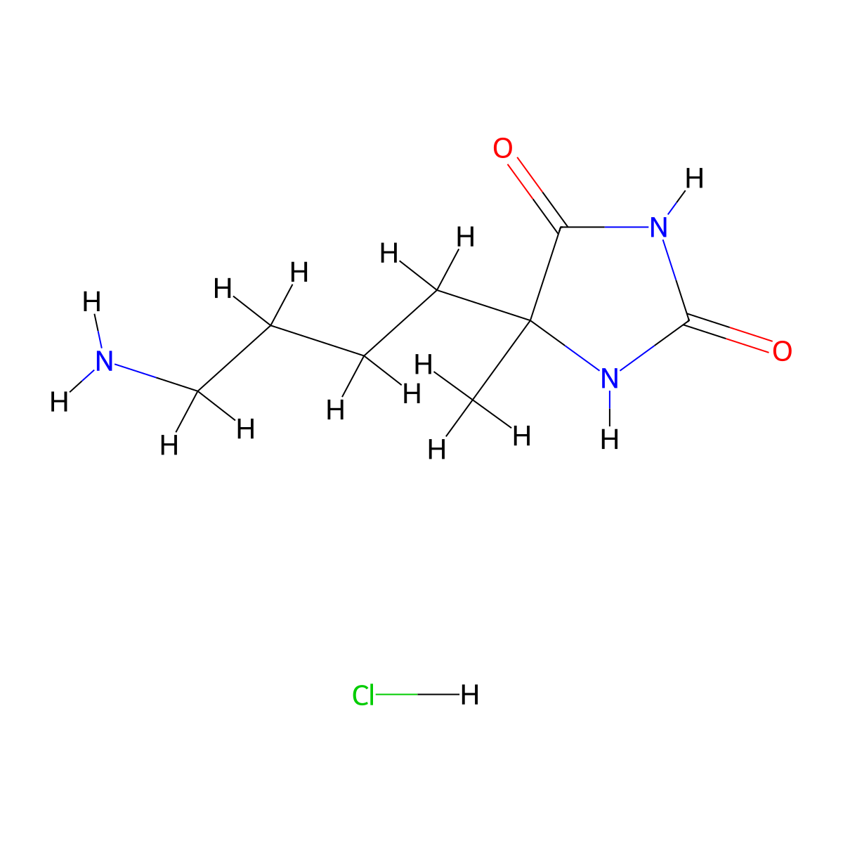 5-(4-Aminobutyl)-5-methylimidazolidine-2,4-dione hydrochloride molecular structure, CAS 2955708-01-5