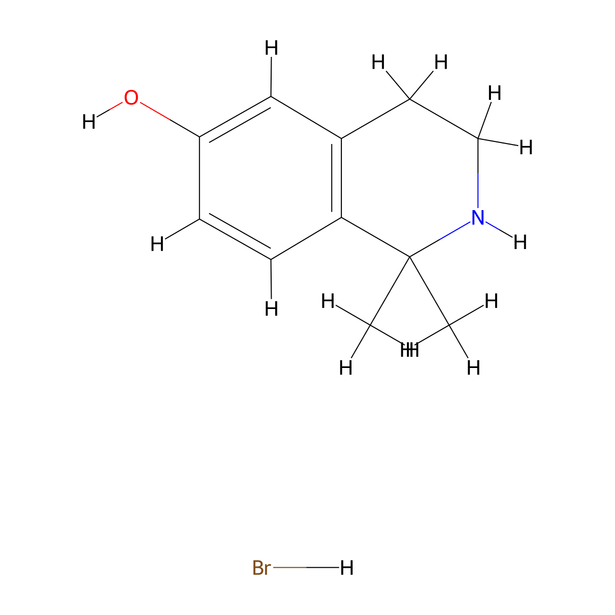 1,1-Dimethyl-1,2,3,4-tetrahydroisoquinolin-6-ol hydrobromide molecular structure, CAS 2955708-07-1