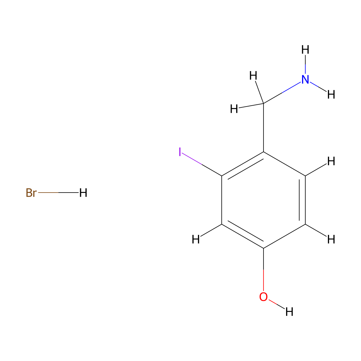 4-(Aminomethyl)-3-iodophenol hydrobromide molecular structure, CAS 2955708-09-3