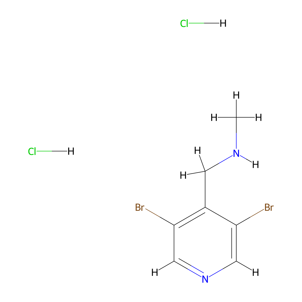 [(3,5-Dibromopyridin-4-yl)methyl](methyl)amine dihydrochloride molecular structure, CAS 2955708-12-8