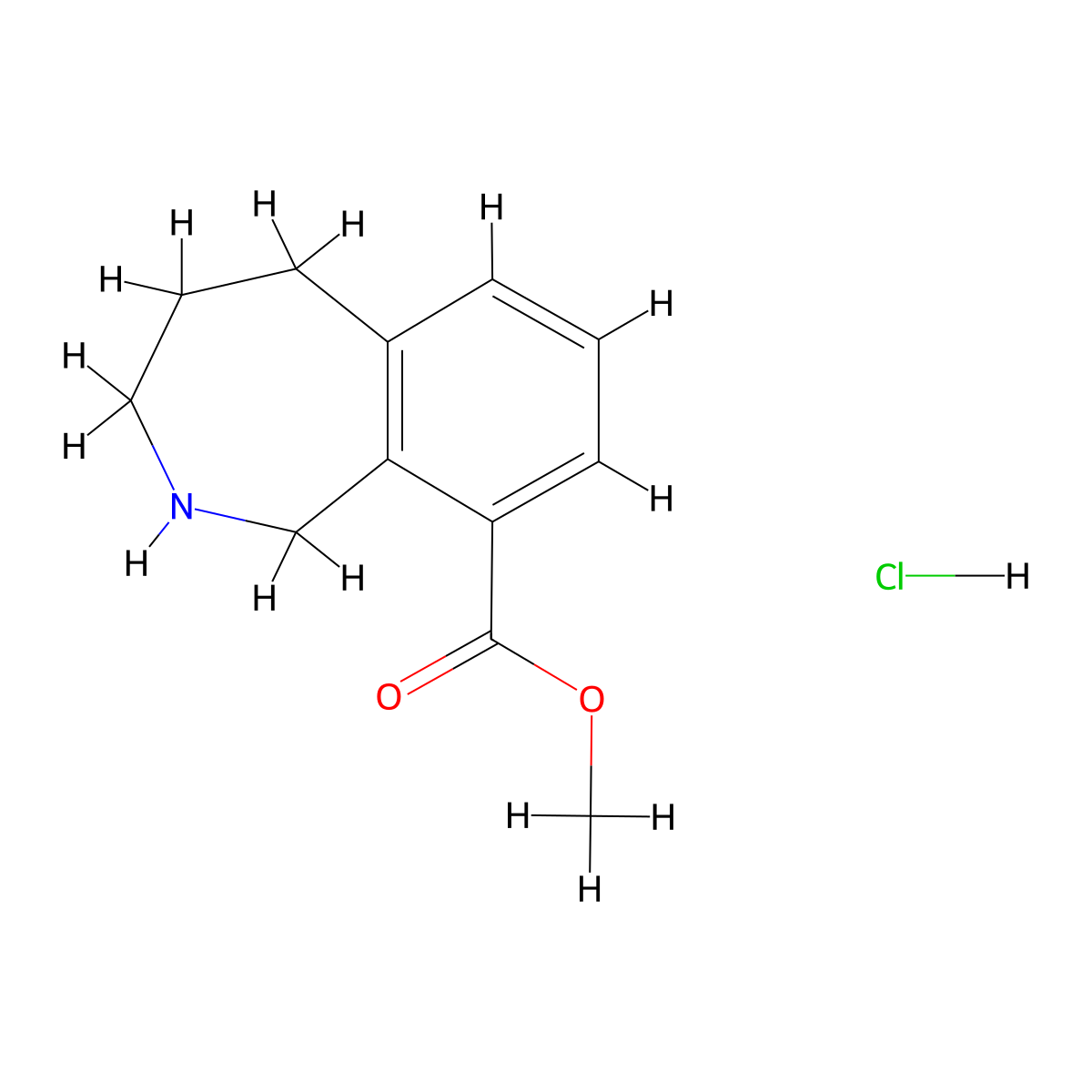 methyl 2,3,4,5-tetrahydro-1H-2-benzazepine-9-carboxylate hydrochloride molecular structure, CAS 2955708-17-3