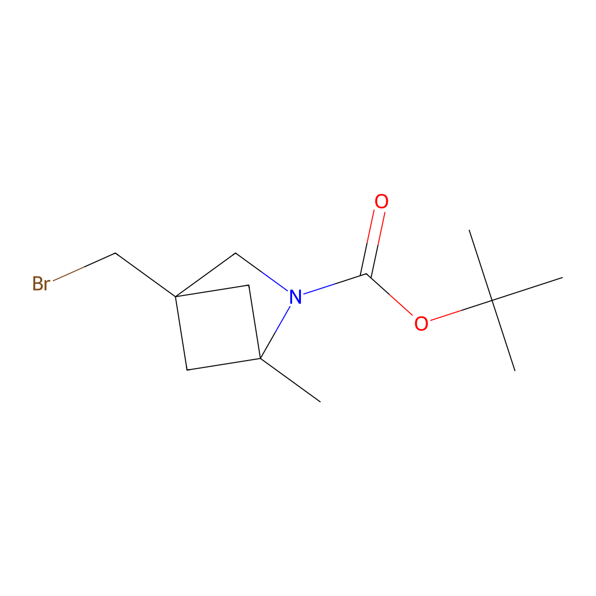 Tert-butyl 4-(bromomethyl)-1-methyl-2-azabicyclo[2.1.1]hexane-2-carboxylate molecular structure, CAS 2955708-23-1
