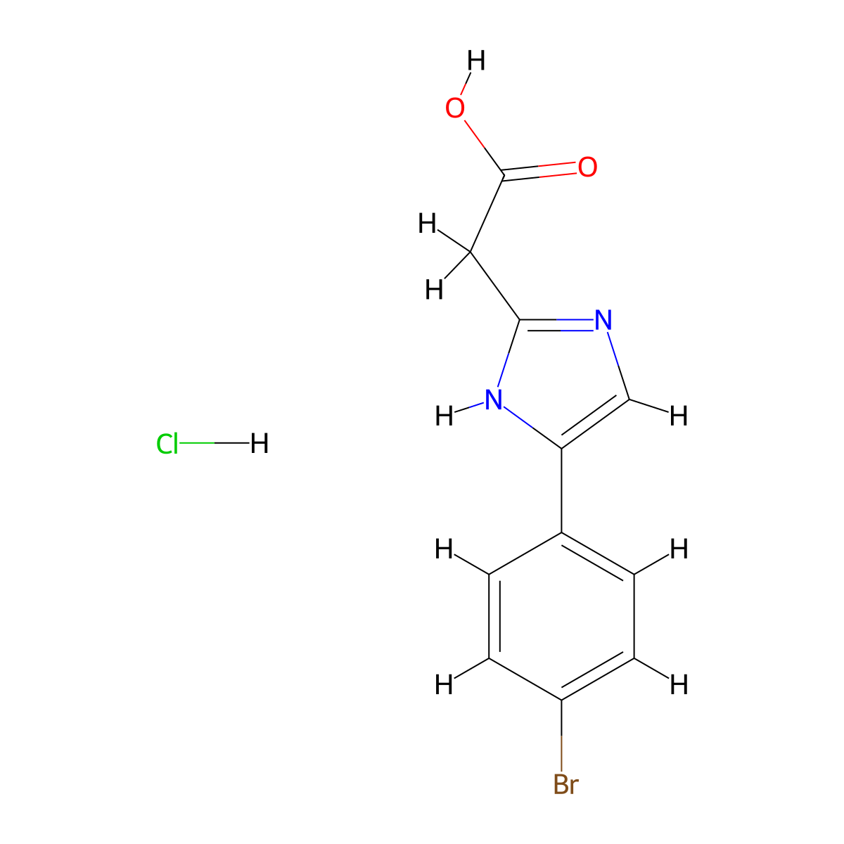 2-[5-(4-bromophenyl)-1H-imidazol-2-yl]acetic acid hydrochloride molecular structure, CAS 2955708-30-0