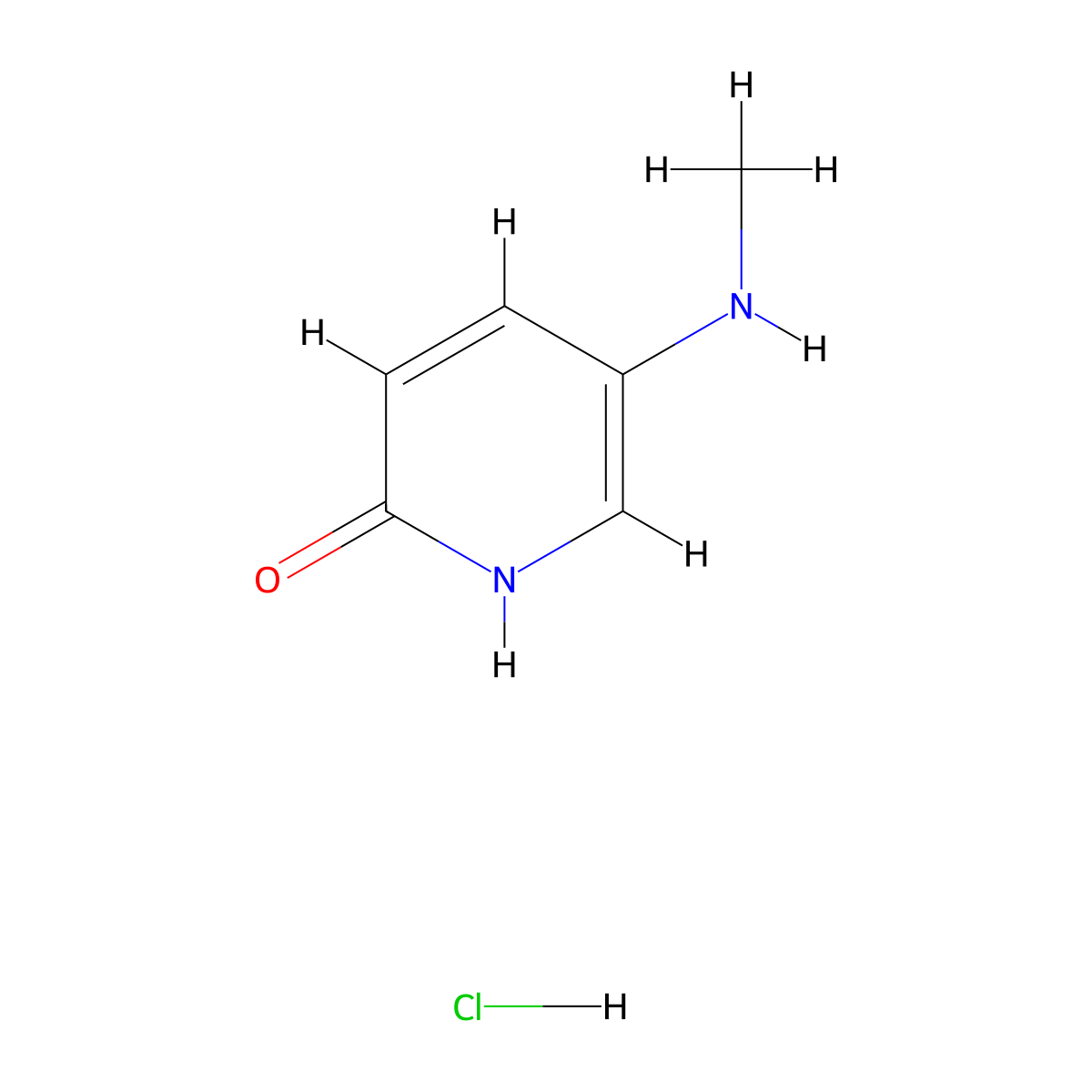 5-(Methylamino)-1,2-dihydropyridin-2-one hydrochloride molecular structure, CAS 2955708-39-9