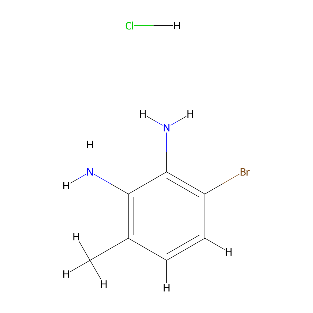 3-Bromo-6-methylbenzene-1,2-diamine hydrochloride molecular structure, CAS 2955708-40-2
